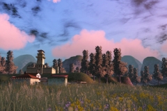 Flowers+TowerAtDusk