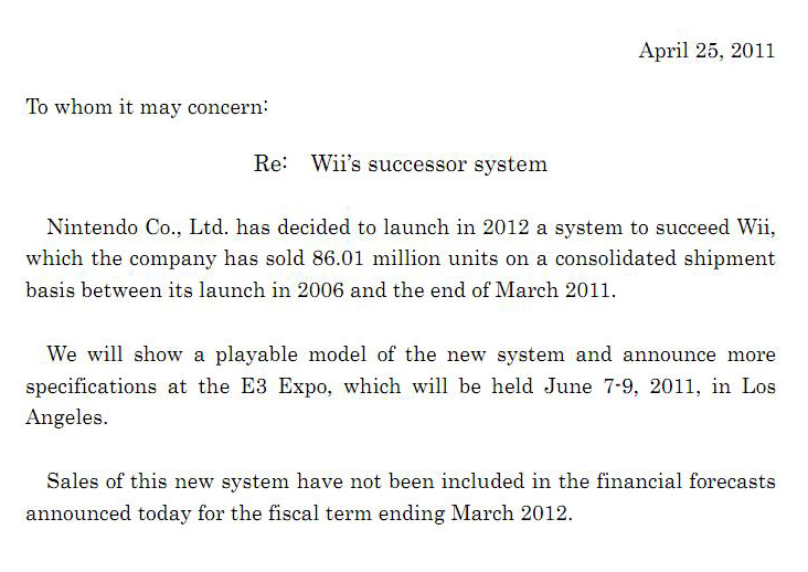 nintendoconfirm Nintendo confirm now console for E3